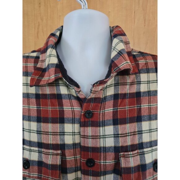 L.L. Bean Mens Traditional Fit L-Tall Plaid Flannel Shirt vintage fleece lined - Picture 5 of 10